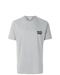 graues T-Shirt mit einem Rundhalsausschnitt von MSGM