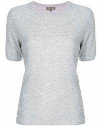 graues T-Shirt mit einem Rundhalsausschnitt von N.Peal