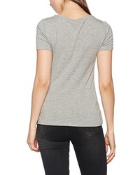 graues T-Shirt mit einem Rundhalsausschnitt von New Look