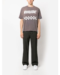 graues T-Shirt mit einem Rundhalsausschnitt von Rhude