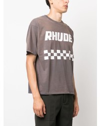 graues T-Shirt mit einem Rundhalsausschnitt von Rhude