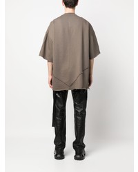 graues T-Shirt mit einem Rundhalsausschnitt von Rick Owens