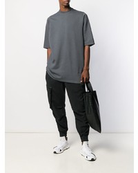 graues T-Shirt mit einem Rundhalsausschnitt von Rick Owens DRKSHDW