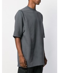 graues T-Shirt mit einem Rundhalsausschnitt von Rick Owens DRKSHDW