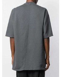 graues T-Shirt mit einem Rundhalsausschnitt von Rick Owens DRKSHDW