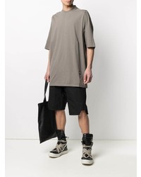 graues T-Shirt mit einem Rundhalsausschnitt von Rick Owens DRKSHDW