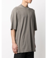 graues T-Shirt mit einem Rundhalsausschnitt von Rick Owens DRKSHDW