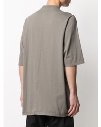 graues T-Shirt mit einem Rundhalsausschnitt von Rick Owens DRKSHDW