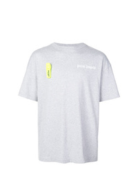 graues T-Shirt mit einem Rundhalsausschnitt von Palm Angels