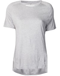 graues T-Shirt mit einem Rundhalsausschnitt von Paper Denim & Cloth
