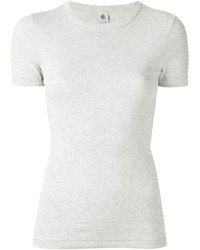 graues T-Shirt mit einem Rundhalsausschnitt von Petit Bateau