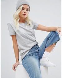 graues T-Shirt mit einem Rundhalsausschnitt von Asos