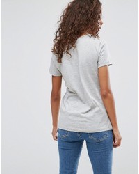 graues T-Shirt mit einem Rundhalsausschnitt von Asos