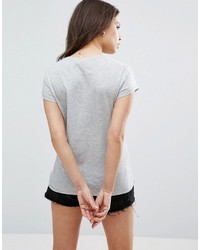 graues T-Shirt mit einem Rundhalsausschnitt von Asos