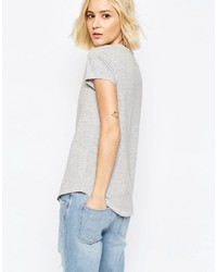 graues T-Shirt mit einem Rundhalsausschnitt von Asos