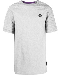 graues T-Shirt mit einem Rundhalsausschnitt von Philipp Plein
