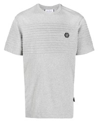 graues T-Shirt mit einem Rundhalsausschnitt von Philipp Plein