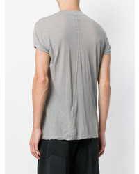 graues T-Shirt mit einem Rundhalsausschnitt von Rick Owens DRKSHDW