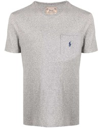 graues T-Shirt mit einem Rundhalsausschnitt von Polo Ralph Lauren