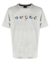 graues T-Shirt mit einem Rundhalsausschnitt von PS Paul Smith