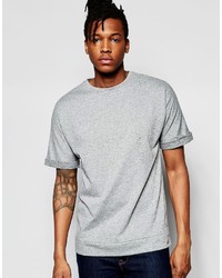 graues T-Shirt mit einem Rundhalsausschnitt von Pull&Bear