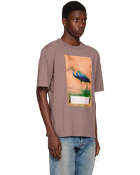 graues T-Shirt mit einem Rundhalsausschnitt von Heron Preston