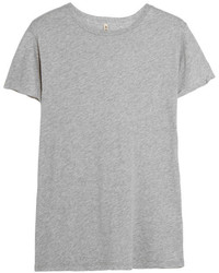 graues T-Shirt mit einem Rundhalsausschnitt von R 13