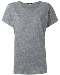 graues T-Shirt mit einem Rundhalsausschnitt von R 13