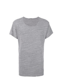 graues T-Shirt mit einem Rundhalsausschnitt von R13