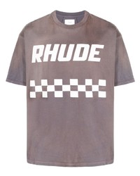 graues T-Shirt mit einem Rundhalsausschnitt von Rhude