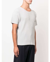 graues T-Shirt mit einem Rundhalsausschnitt von Issey Miyake Men