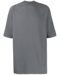 graues T-Shirt mit einem Rundhalsausschnitt von Rick Owens DRKSHDW