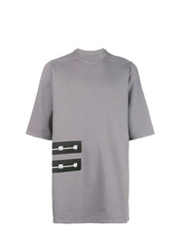 graues T-Shirt mit einem Rundhalsausschnitt von Rick Owens DRKSHDW