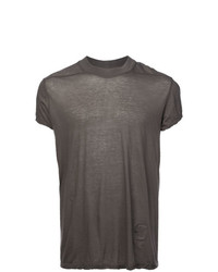 graues T-Shirt mit einem Rundhalsausschnitt von Rick Owens DRKSHDW