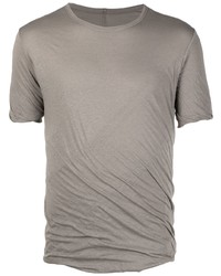 graues T-Shirt mit einem Rundhalsausschnitt von Rick Owens