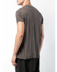 graues T-Shirt mit einem Rundhalsausschnitt von Rick Owens DRKSHDW