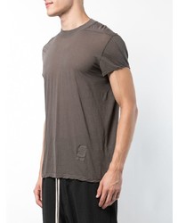 graues T-Shirt mit einem Rundhalsausschnitt von Rick Owens DRKSHDW