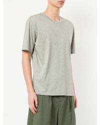 graues T-Shirt mit einem Rundhalsausschnitt von Jil Sander