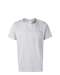 graues T-Shirt mit einem Rundhalsausschnitt von Sacai