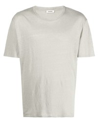 graues T-Shirt mit einem Rundhalsausschnitt von Sandro