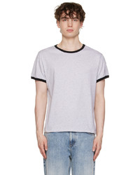 graues T-Shirt mit einem Rundhalsausschnitt von Second/Layer