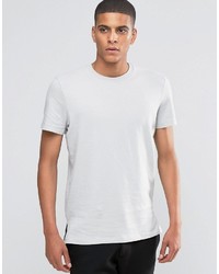 graues T-Shirt mit einem Rundhalsausschnitt von Selected