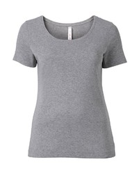graues T-Shirt mit einem Rundhalsausschnitt von SHEEGO BASIC