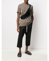 graues T-Shirt mit einem Rundhalsausschnitt von Rick Owens DRKSHDW