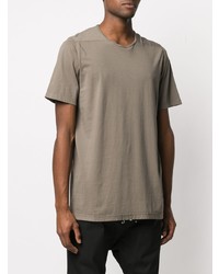 graues T-Shirt mit einem Rundhalsausschnitt von Rick Owens DRKSHDW