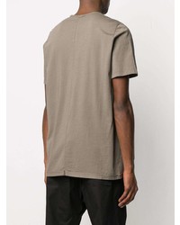 graues T-Shirt mit einem Rundhalsausschnitt von Rick Owens DRKSHDW