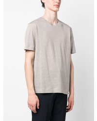 graues T-Shirt mit einem Rundhalsausschnitt von Zegna