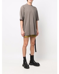 graues T-Shirt mit einem Rundhalsausschnitt von Rick Owens DRKSHDW