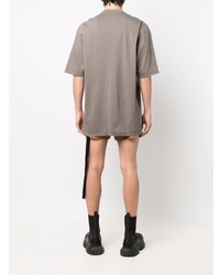 graues T-Shirt mit einem Rundhalsausschnitt von Rick Owens DRKSHDW