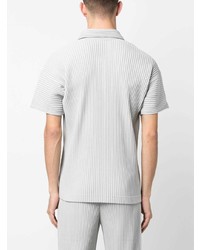 graues T-Shirt mit einem Rundhalsausschnitt von Homme Plissé Issey Miyake